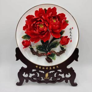 11寸12寸14寸精品五朵(骨瓷金邊風(fēng)動(dòng)釉下彩)